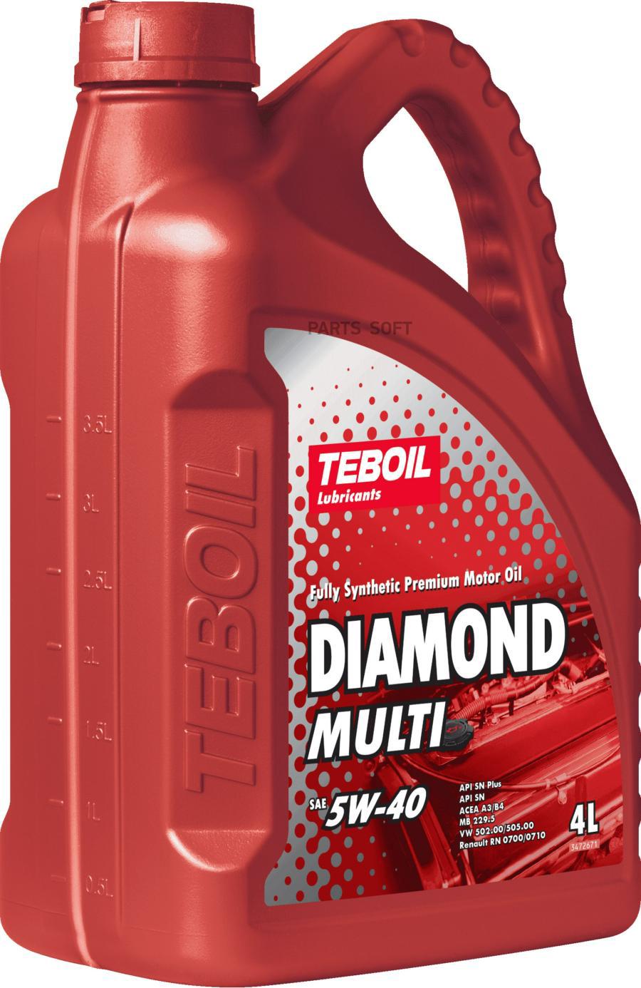 Масло моторное 5W40 TEBOIL Diamond Multi синтетическое 4 л